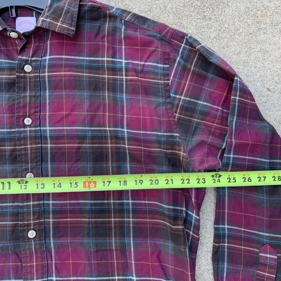 Brooks Brothers Mens L Purple Check  Polo Preppy Madison Fit. Woven In Italy - Picture 5 of 7